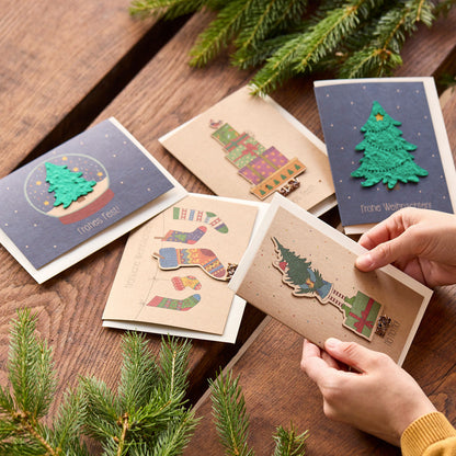 Wachsende Weihnachtskarte mit Saatpapier und Platz für persönliche Weihnachtsgrüße
