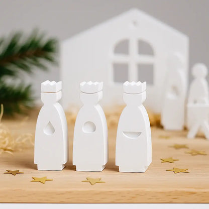 Mini Weihnachtskrippe in Weiß – Kreatives DIY-Set für moderne Weihnachtsdeko - by SteinKunstWerk | Deko aus nachhaltiger Herstellung