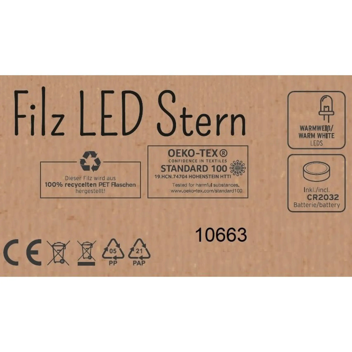 LED-Filzsterne – 3er-Set in Grau & Anthrazit