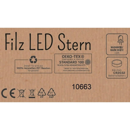 LED-Filzsterne – 3er-Set in Grau & Anthrazit